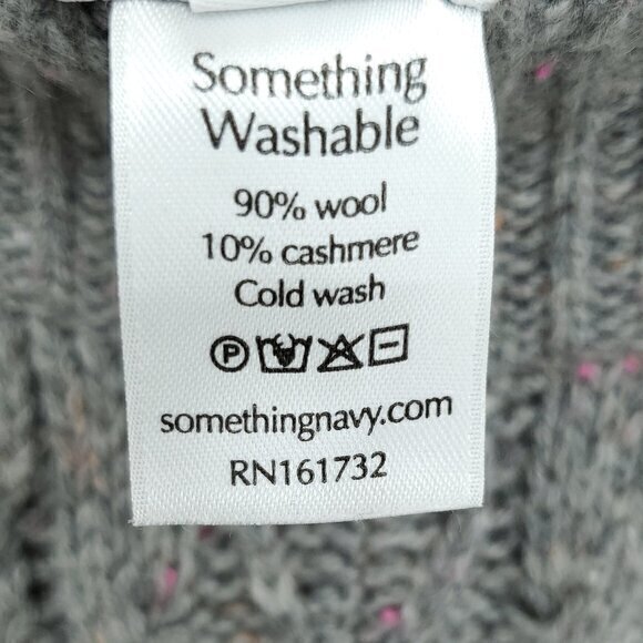 Something Navy Wool/Cashmere Chunky Cable Knit Pull On Lounge Pants L Gray - Picture 15 of 15